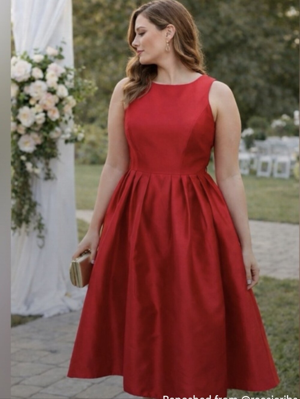 Red Fit & Flare Cocktail Party Dress